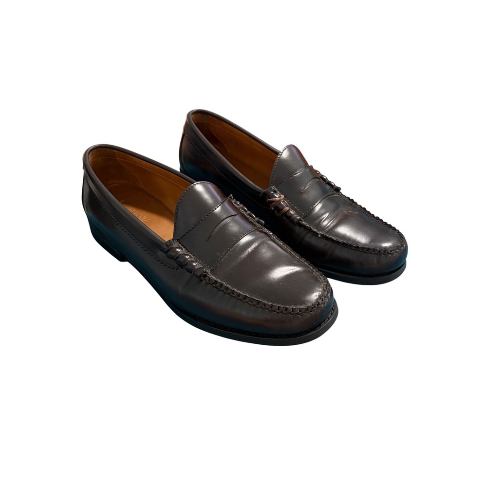 J. Crew Camden Leather Penny Loafers Dress Brown Rubber Soles 11